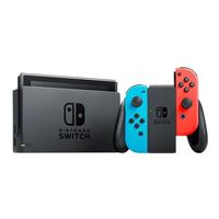 Nintendo Switch with Neon Blue Red Controllers