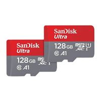 SanDisk 128GB Ultra MicroSDXC Class 10 / U1 / A1 Flash Memory Card with Adapter (2 Pack)