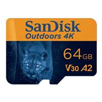 SanDisk 64GB Outdoors 4KHD microSDXC A2 / UHS-1 / V30 Flash Memory Card (2-Pack)
