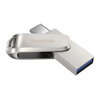 SanDisk 256GB Dual Drive Luxe SuperSpeed+ USB 3.1 (Gen 1) Flash Drive - Silver