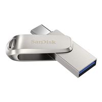 SanDisk 128GB Dual Drive Luxe SuperSpeed+ USB 3.1 (Gen 1) Flash Drive - Silver