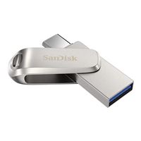 SanDisk 64GB Dual Drive Luxe SuperSpeed+ USB 3.1 (Gen 1) Flash Drive - Silver