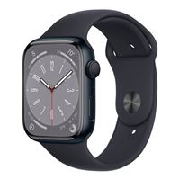 Apple Watch Series 8 GPS 45mm Aluminum Case with Sport Band (Refurbished) - Midnight