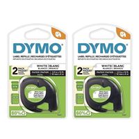 Dymo 10697 Letra Tag White Paper Labels 2-Pack