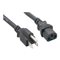 Micro Connectors NEMA 5-15P to IEC-320 C13  Universal AC Power Cord 25 ft - Black