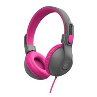 JLab JBuddies Studio 2 On-Ear Kids Wired Headphones - Gray/Pink