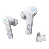 ASUS ASUS ROG Cetra True Wireless Gaming Headphones (2.4 GHz & Bluetooth 5.3, ROG SpeedNova, 24-bit 96 kHz audio, Bone-Conduction AI Microphones, Adaptive ANC, 46-Hour Battery Life)- Moonlight White