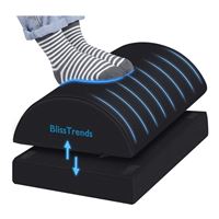  BlissTrends Foot Rest with Washable Cover, 2 Adjustable Heights - Black
