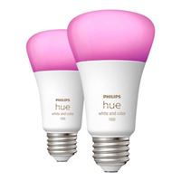 Philips Hue A19 White and Color Ambiance 75W Smart Bulbs - 2 Pack