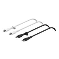 Belkin BoostCharge Flex Silicone USB Type-A to Lightning Cable 2 Pack - White & Black