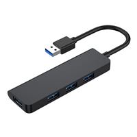 Inland USB 3.2 (Gen 1 Type-A) 4-in-1 Hub - Black