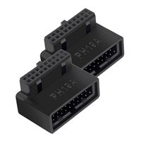 Micro Connectors USB 3.0 20-Pin Male to Female Adapter - 90 Degree/UP Angle (2-Pack)