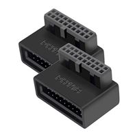 Micro Connectors USB 3.0 20-Pin Male to Female Adapter - 90 Degree/DOWN Angle (2-Pack)