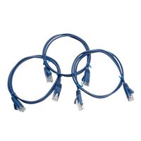 PPA 3 Ft. Cat 6 Thin Ethernet Cable - Blue (3 Pack)