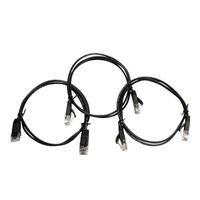 PPA 3 Ft. Cat 6 Thin Ethernet Cable 3 Pack - Black