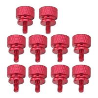  Anodized Aluminum Computer Case Thumbscrews - 10 Pack (Red)