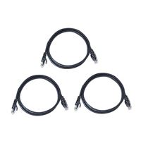 PPA 3 Ft. CAT 6 Snaggless Ethernet Cable 3 Pack - Black