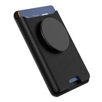 PopSockets Phone Wallet with Expanding Grip and Adapter Ring for MagSafe - Black