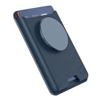 PopSockets Phone Wallet with Expanding Grip and Adapter Ring for MagSafe - Navy Blue