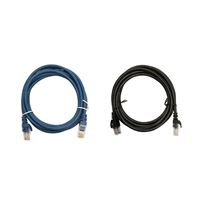 Inland 6 Ft. CAT 6 Snagless, Cross UTP, Bare Copper Ethernet Cables 2-Pack - Black/Blue