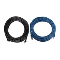 Inland 50 Ft. CAT 6 Snagless, Cross UTP, Bare Copper Ethernet Cables 2-Pack - Black/Blue