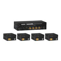 KanexPro HDMI 1x4 Distribution Amplifier over CAT5e/6 Outputs and PoC 60M