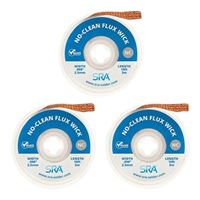 SRA Soldering Products Soldering Wick with Flat Woven Copper Desoldering Braid Strip- 3 Pack