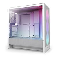 NZXT H5 Flow RGB (2024) Tempered Glass ATX Mid-Tower Computer Case - White