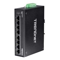 Trendnet 8-Port Hardened Industrial Gigabit DIN-Rail Switch - Black