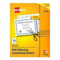 Avery Clear Self-Adhesive Laminating Sheets