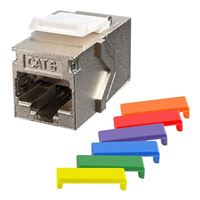  Cat6 STP Keystone Feed-Thru Coupler - w/6-Color Snap-On ID Bars Included. 1ea/bag