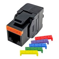  Cat6/6A UTP 180 degree Black Keystone Jack