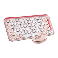 Logitech POP Keys Wireless Mechanical Keyboard With Emoji Keys - Rose & Off-White