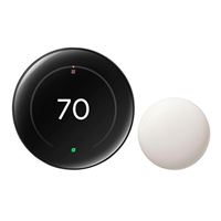 Google Learning Thermostat (4th Gen) with Temperature Sensor - Polished Obsidian