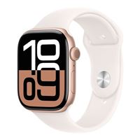 Apple Watch Series 10 GPS 46mm Rose Gold Aluminum Case with Plum Sport Loop