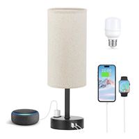  Fenmzee Table Lamp - 3 Way Dimmable Bedside Lamp USB C Charging