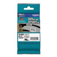 Brother TZEFX241 - 3/4&quot; Black Print on White Flexible ID Label Tape