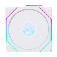 Lian Li UNI FAN TL120 V2 LCD Reverse Blade Wireless Fluid Dynamic Bearing 120mm Case Fan - White