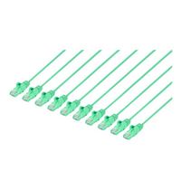 Intellinet Cat6 Stranded U/UTP Slim Network Patch Ethernet Cable 1.5Ft. Snag-Free, 10-Pack- Bright Green