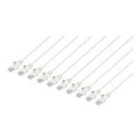 Intellinet Cat6 Stranded U/UTP Slim Network Ethernet Cable 3Ft. Snag-Free, 10-Pack-White