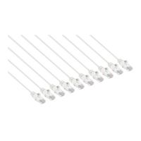 Intellinet Cat6 Stranded U/UTP Slim Network Ethernet Cable 5Ft. Snag-Free, 10-Pack-White