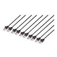 Intellinet Cat6 Stranded U/UTP Slim Network Ethernet Cable, 10ft., Snag-Free,  10-Pack- Black