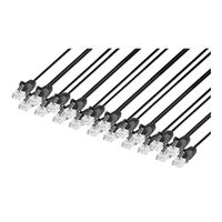 Intellinet Cat6 Stranded U/UTP Slim Network Patch Ethernet Cable 0.5Ft. Snag-Free, 24-Pack-Black
