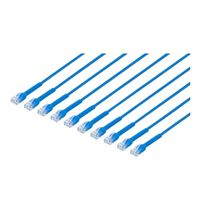 Intellinet Cat6 Stranded U/UTP Flexiboot Slim Network Patch Ethernet Cable 2ft. 10-Pack-Blue
