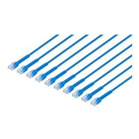 Intellinet Cat6 Stranded U/UTP FlexiBoot Slim Network Patch Cable 3ft. 10-Pack-Blue