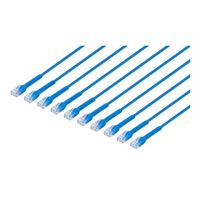 Intellinet Cat6 Stranded U/UTP FlexiBoot Slim Network Ethernet Cable 14Ft.10-Pack-Blue