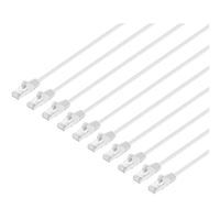 Intellinet Cat8.1 Stranded U/FTP Slim Network Ethernet Cable 3Ft. Snag-Free, 10-Pack-White