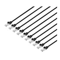 Intellinet Cat8.1 Stranded U/FTP Slim Network Ethernet Cable 5 ft. Snag-Free 10-Pack- Black