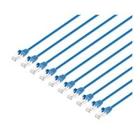 Intellinet Cat8.1 Stranded U/FTP Slim Network Ethernet Cable 5Ft. Snag-Free, 10-Pack-Blue