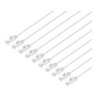 Intellinet Cat8.1 Stranded U/FTP Slim Network Ethernet Cable 5ft. Snag-Free, 10-Pack-White